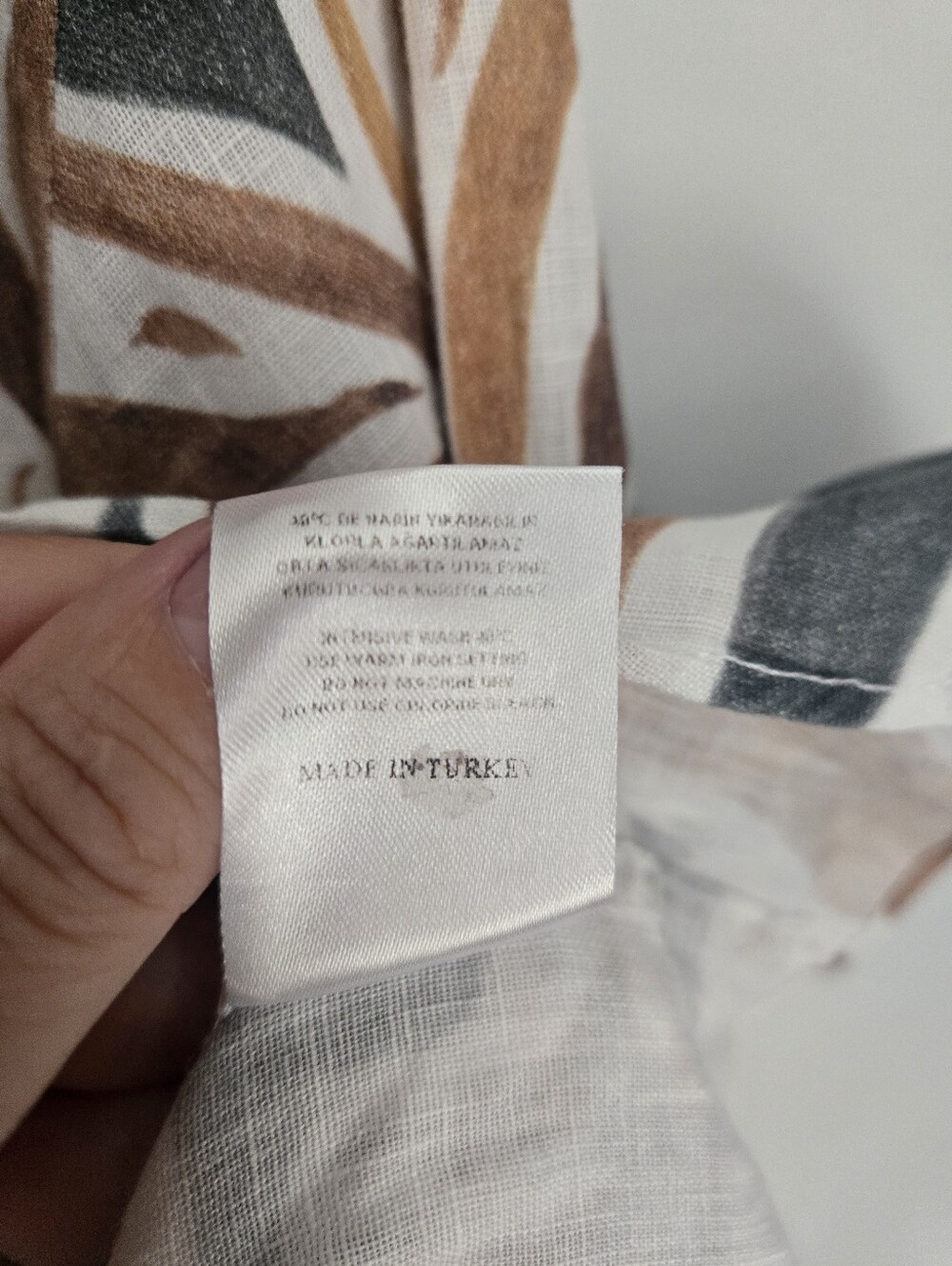 MARCEL MASSIMO Long-Sleeve Linen Shirt in Brown & Gray Button-Up - Picture 8 of 15